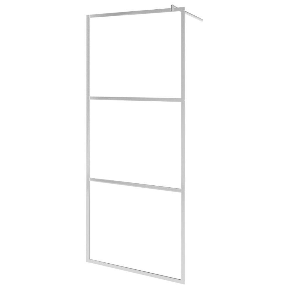 (silver, 80 X 195 cm) vidaXL Walk-in Shower Wall With ESG Glass Bathroom Screen Shower Partition