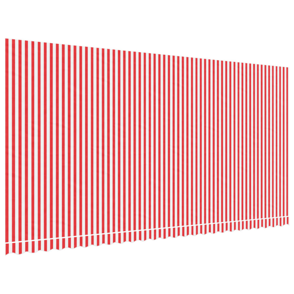 Vidaxl (Red And White) Awning Top Sunshade Canvas Sunflower Canopy Top Replacement Fabric