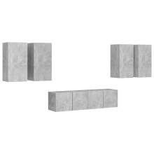 (concrete grey) vidaXL TV Cabinet Set 6 Piece Chipboard TV Cabinet Multi Colours Multi Sizes