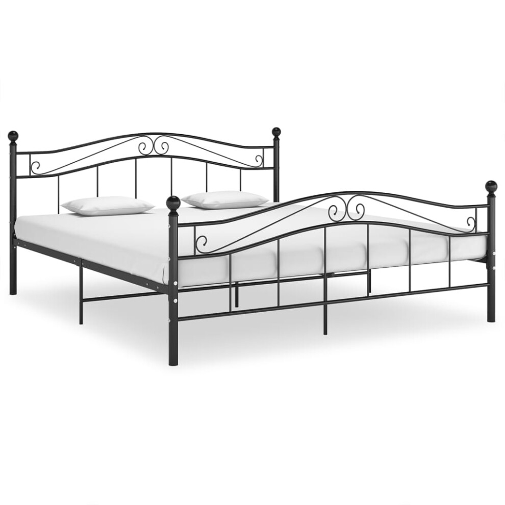 (black, 200 X 200 cm) vidaXL Bed Frame Metal Home Bedroom Double Bed Base Multi Colours Multi Sizes