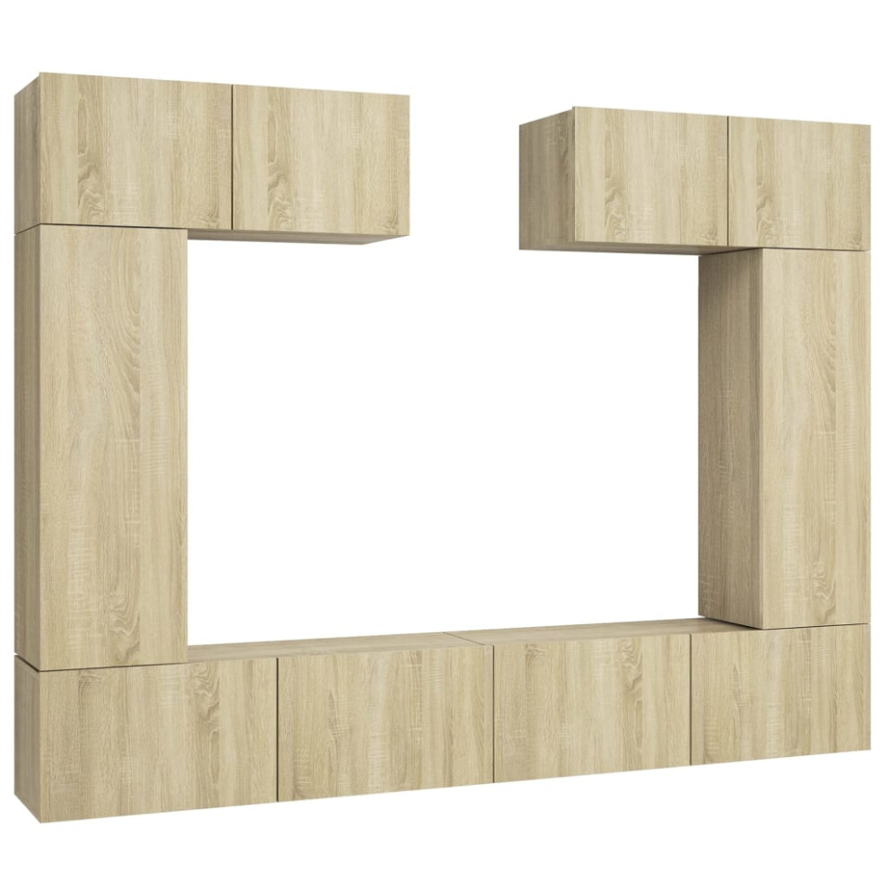Vidaxl (Sonoma Oak) Tv Cabinet Set 6 Piece Chipboard Tv Stand Cabinet 60/90Cm Multi Colours