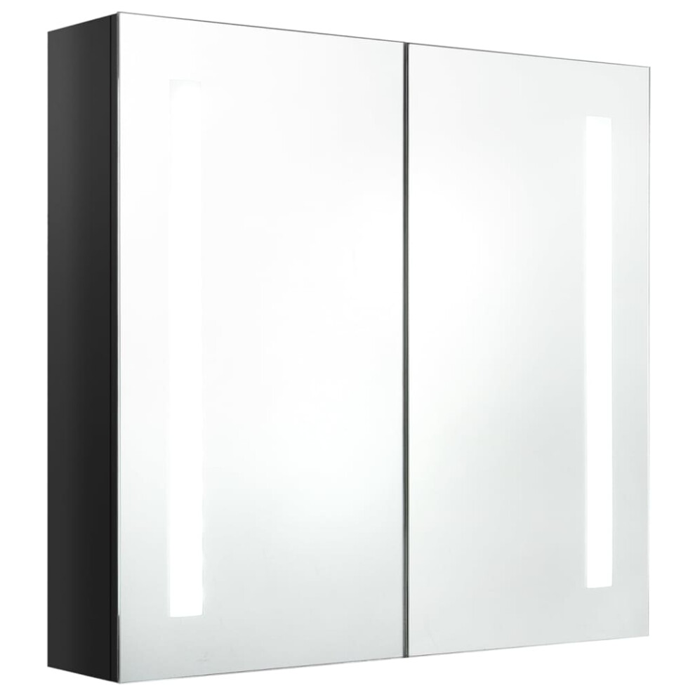 (shining black, 62 x 14 x 60 cm) vidaXL LED Bathroom Mirror Cabinet Washroom Wall Cabinet Storage Vanity Unit