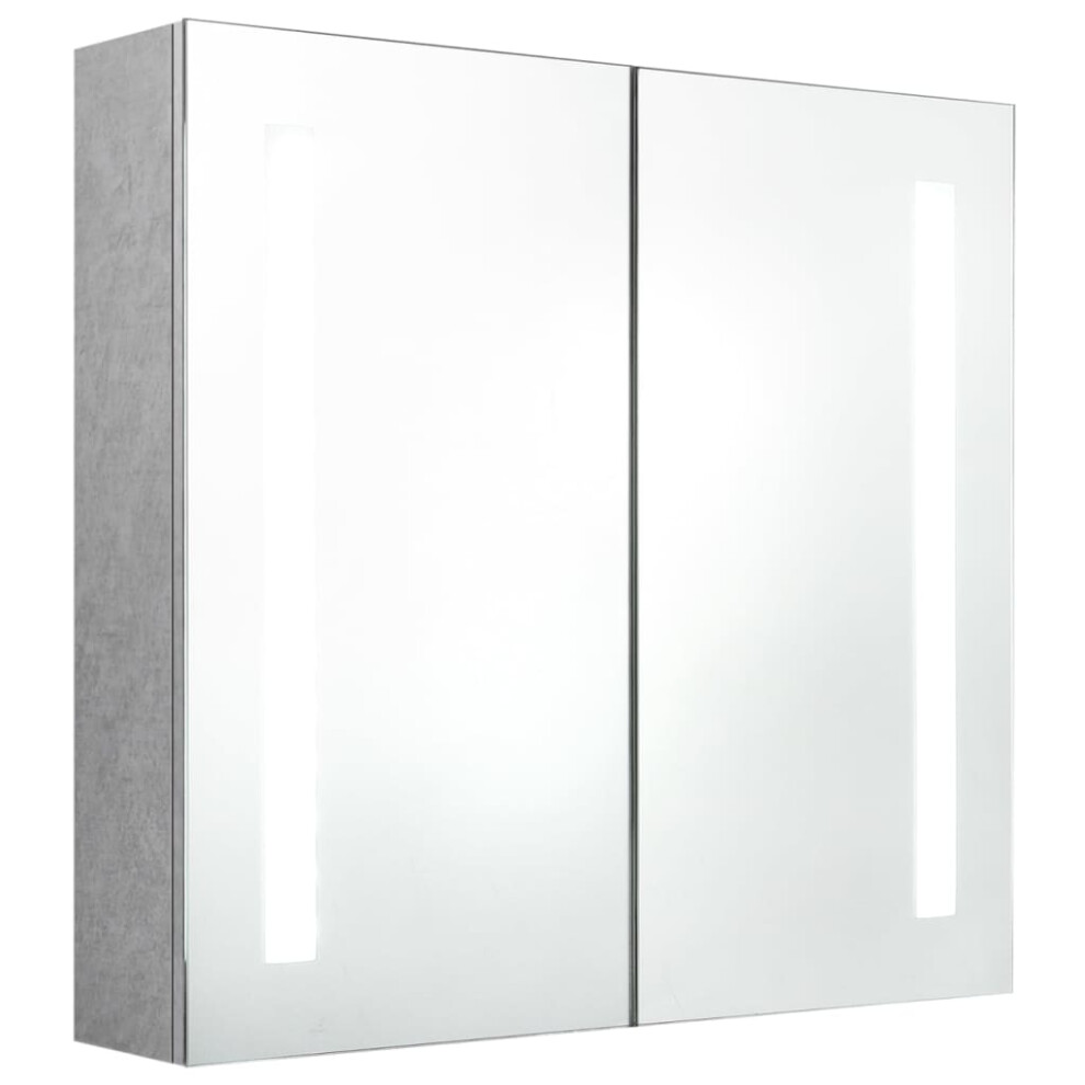 (concrete grey, 62 x 14 x 60 cm) vidaXL LED Bathroom Mirror Cabinet Washroom Wall Cabinet Storage Vanity Unit