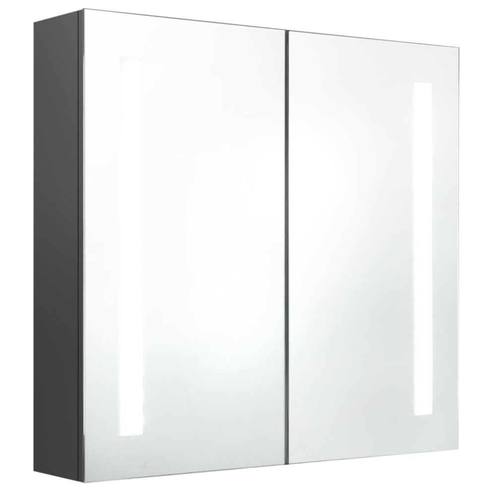 (grey, 62 x 14 x 60 cm) vidaXL LED Bathroom Mirror Cabinet Washroom Wall Cabinet Storage Vanity Unit