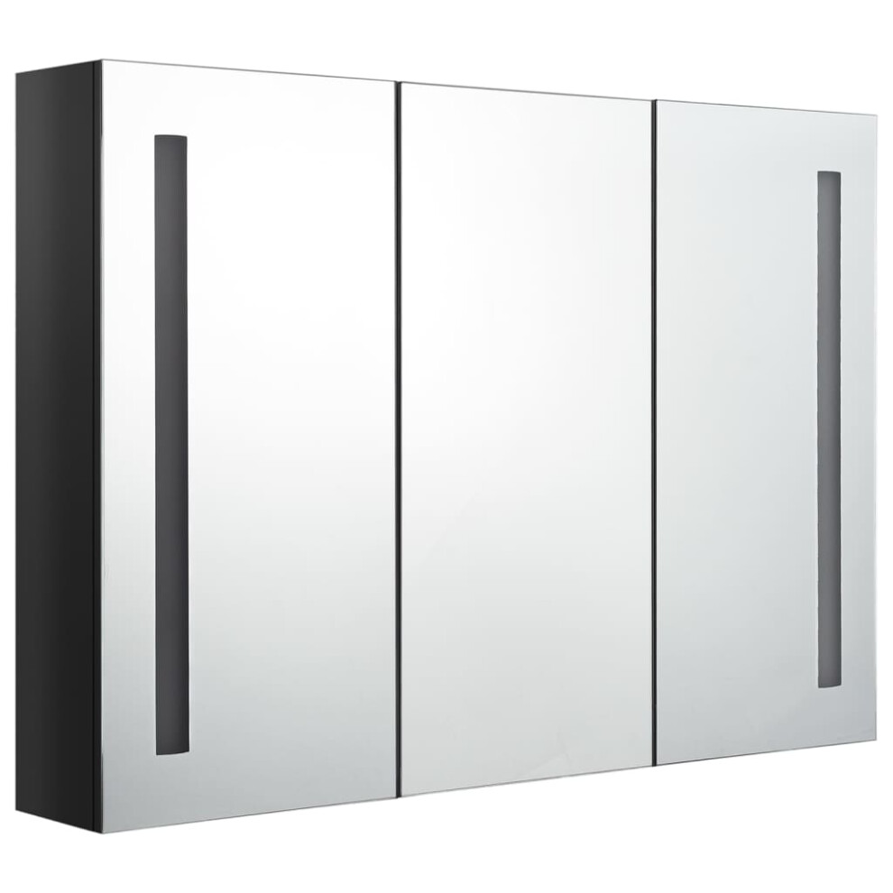 Vidaxl (Shining Black, 89 X 14 X 62 Cm) Led Bathroom Mirror Cabinet Washroom Wall Cabinet Storage Vanity Unit