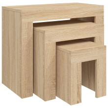 (sonoma oak) vidaXL Nesting Coffee Tables Hall End Table Side Table Engineered Wood 3 pcs