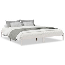 (white, 180 x 210 cm) vidaXL Bed Frame Bedroom Wooden Bed Base Mattress Foundation Solid Pinewood