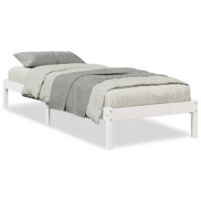 (white, 100 x 220 cm) vidaXL Bed Frame Bedroom Wooden Bed Base Mattress Foundation Solid Pinewood