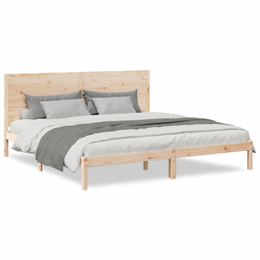 Vidaxl (Natural, 200 X 210 Cm) Bed Frame Bed Base Bedstead Bedroom Mattress Foundation Solid Wood