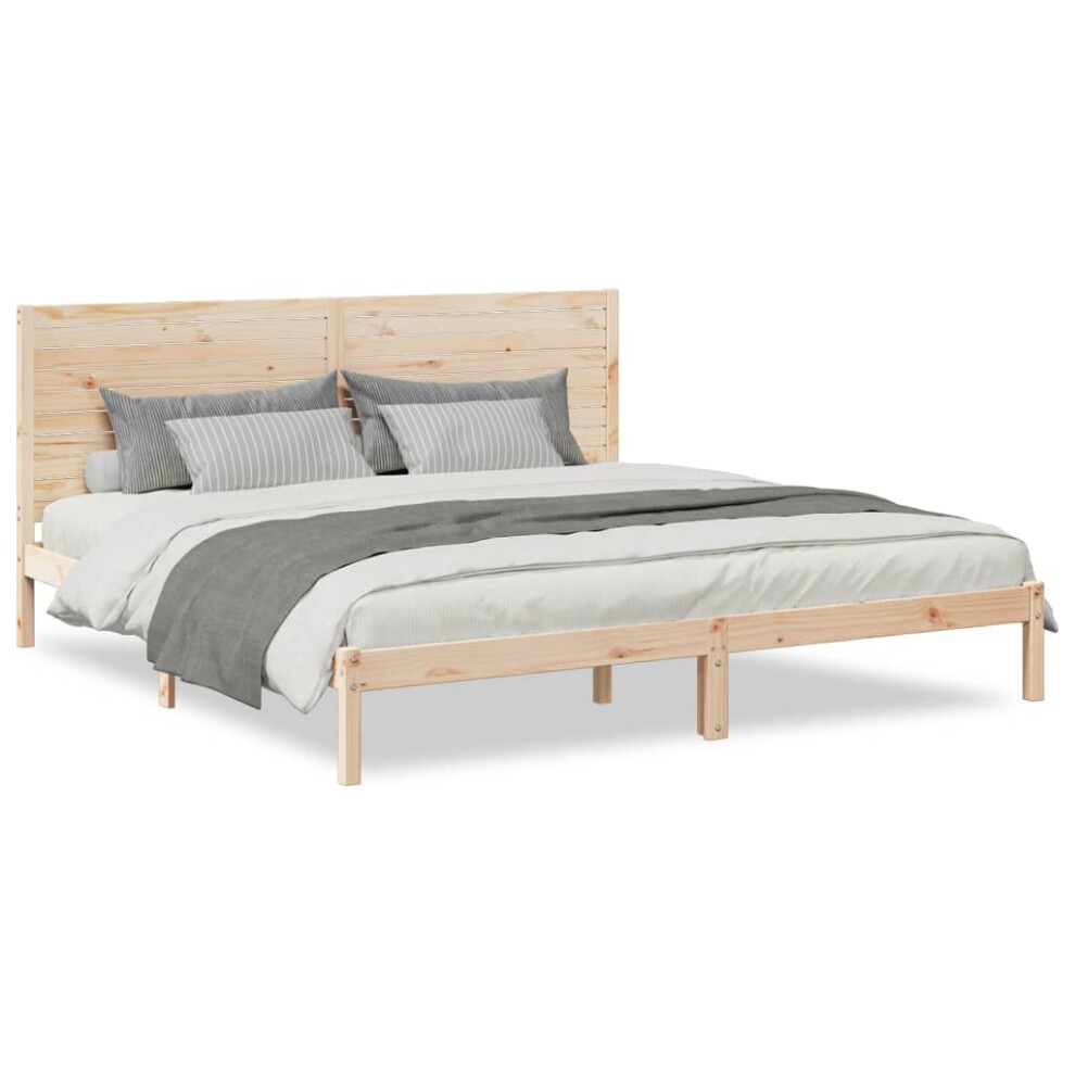 Vidaxl (Natural, 180 X 210 Cm) Bed Frame Bed Base Bedstead Bedroom Mattress Foundation Solid Wood