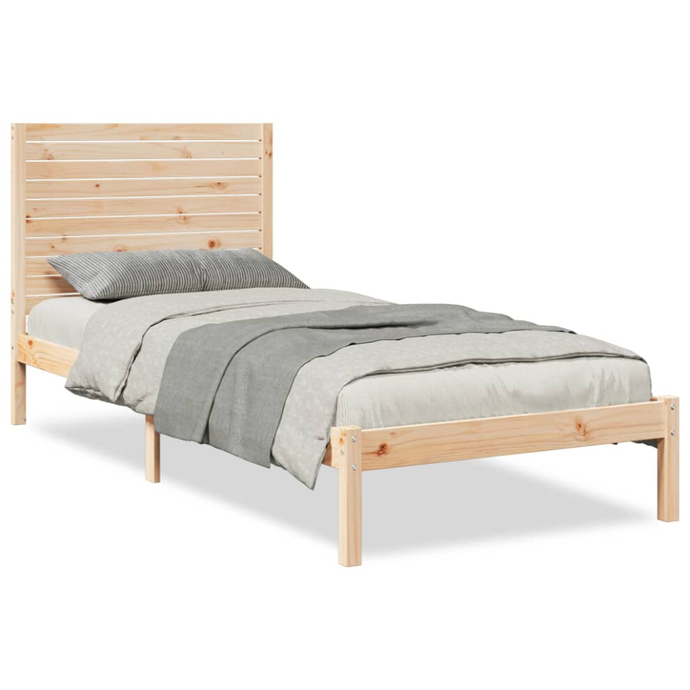 Vidaxl (Natural, 100 X 210 Cm) Bed Frame Bed Base Bedstead Bedroom Mattress Foundation Solid Wood