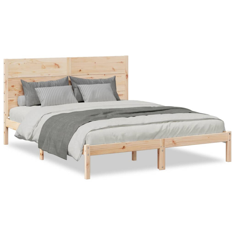 (natural, 160 x 220 cm) vidaXL Bed Frame Bed Base Bedstead Bedroom Mattress Foundation Solid Wood Pine