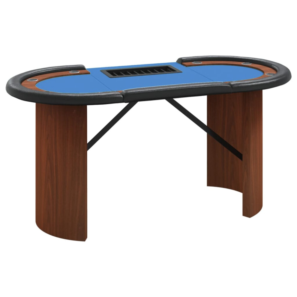 (blue) vidaXL 10-Player Poker Table with Chip Tray Gaming Poker Table Blue/Green