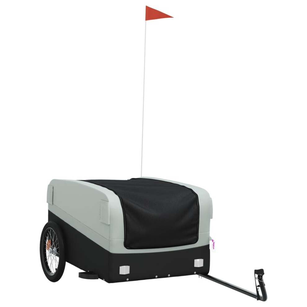 Vidaxl (Grey) Bike Cargo Trailer Bike Cart Bicycle Cargo Trailer Bike Wagon Iron Grey