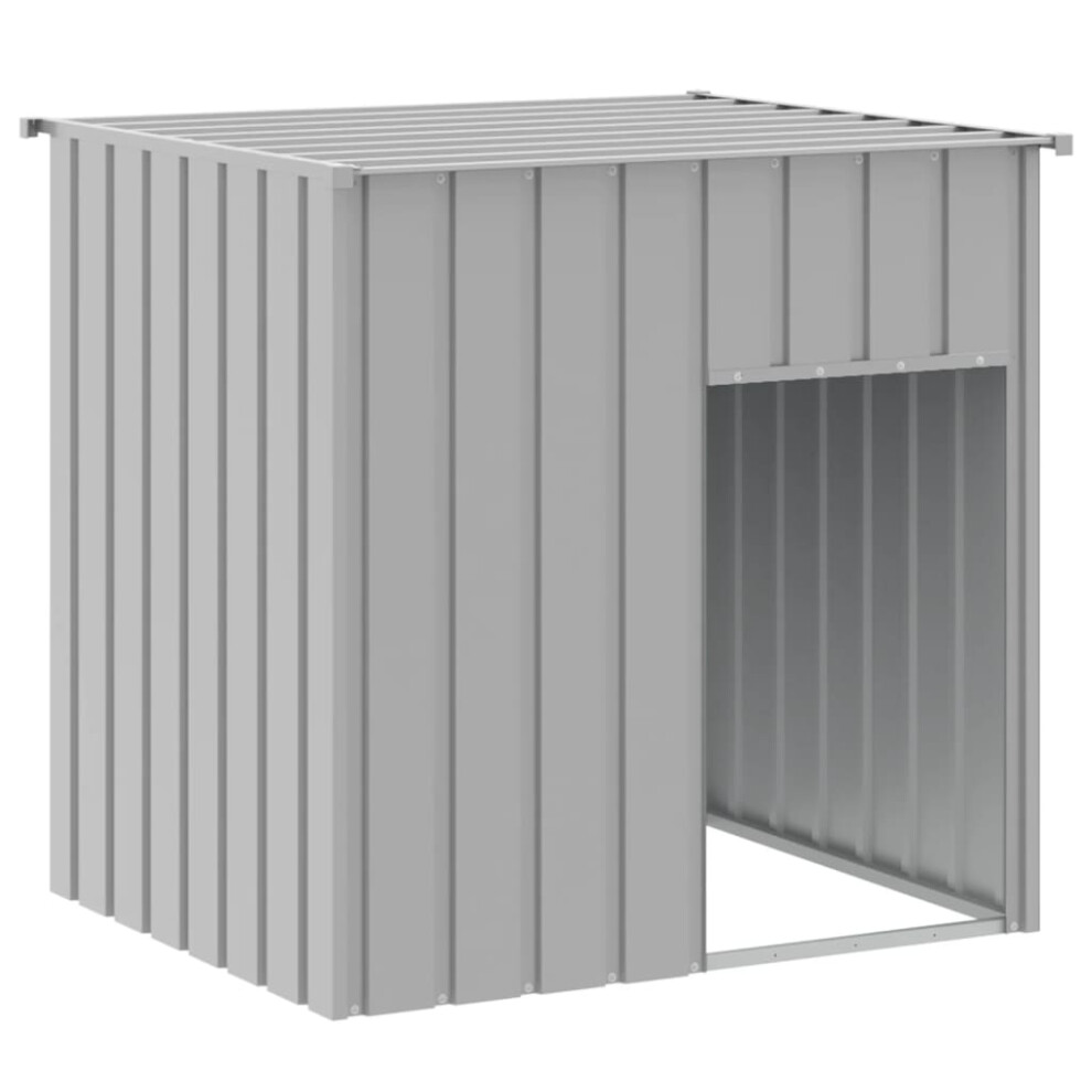 (light grey) vidaXL Dog House Dog Kennel with Roof Dog Cage Anthracite Galvanised Steel