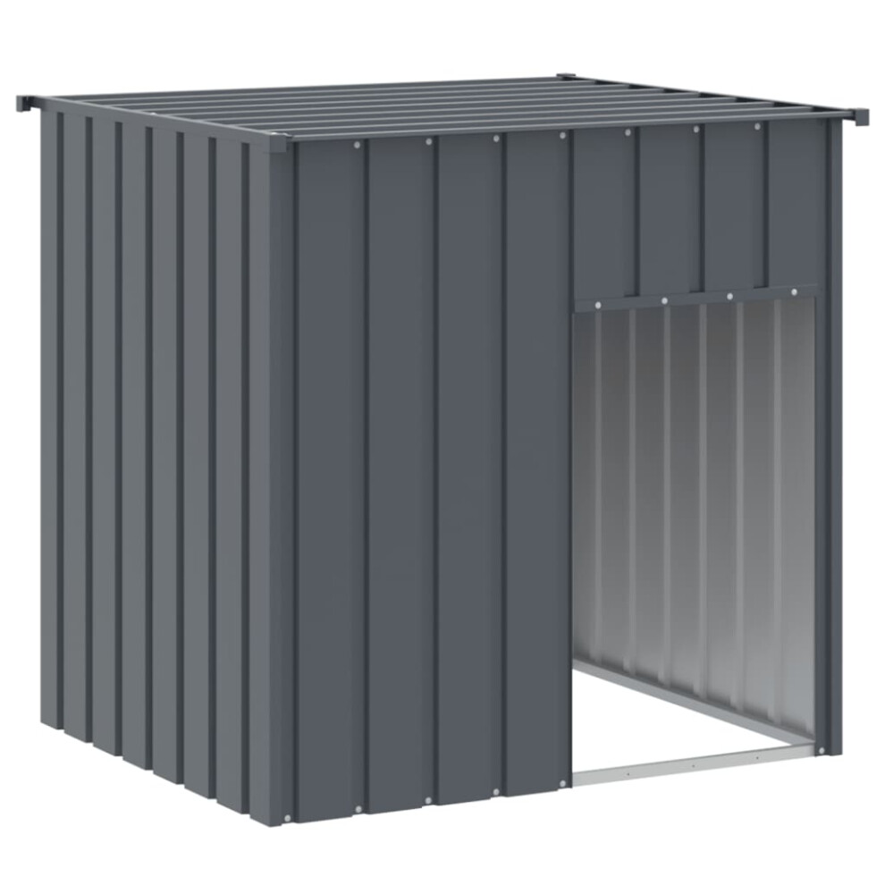 Vidaxl (Anthracite) Dog House Dog Kennel With Roof Dog Cage Galvanised Steel Anthracite