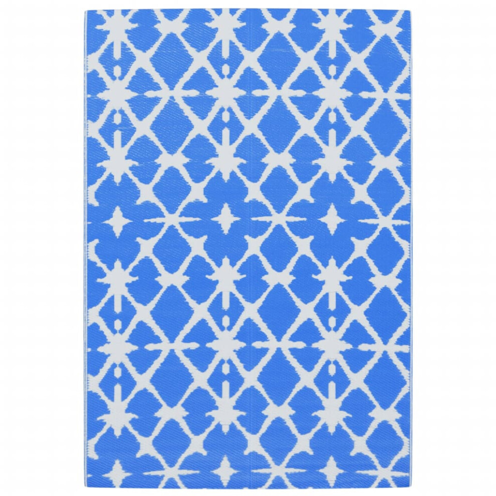 (blue and white, 140 x 200 cm) vidaXL Outdoor Carpet Garden Rug Carpet Patio Mat Area Rug Balcony Blanket PP