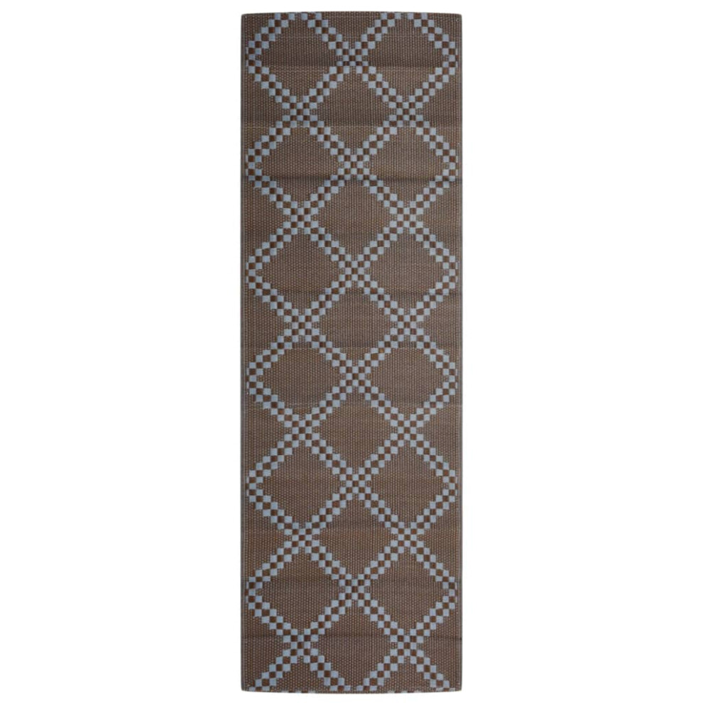 (brown and white, 80 x 250 cm) vidaXL Outdoor Carpet Garden Rug Carpet Patio Mat Area Rug Balcony Blanket PP