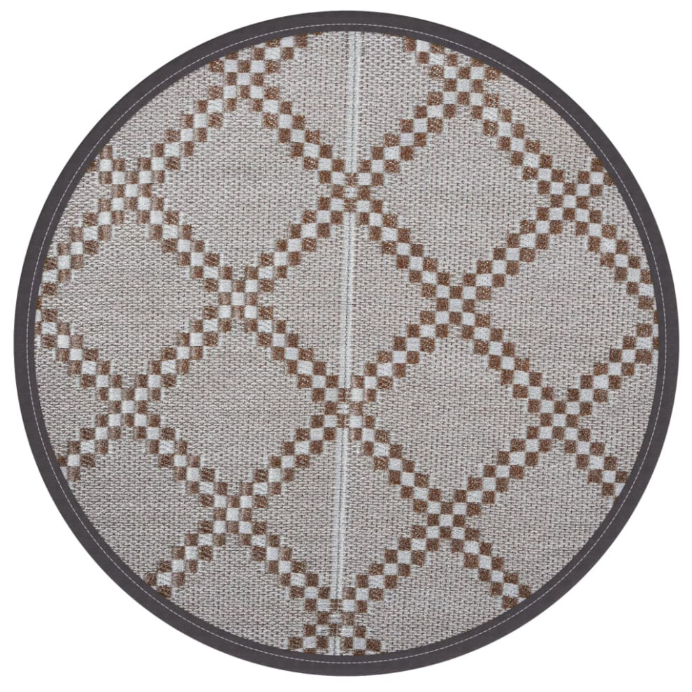 Vidaxl (Brown And White, 160 Cm) Outdoor Carpet Garden Rug Carpet Patio Mat Area Rug Balcony Blanket Pp White,Brown