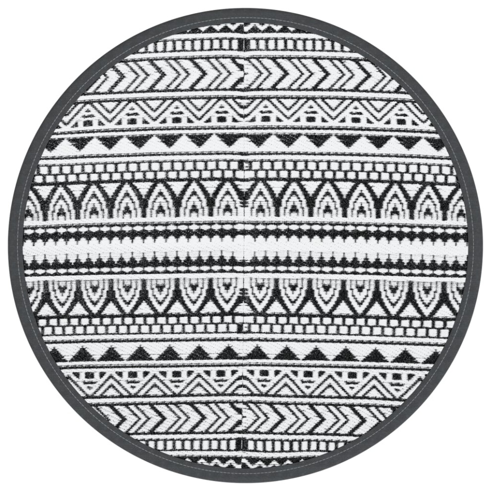 Vidaxl (Black And White, 160 Cm) Outdoor Carpet Garden Rug Carpet Patio Mat Area Rug Balcony Blanket Pp White,Black