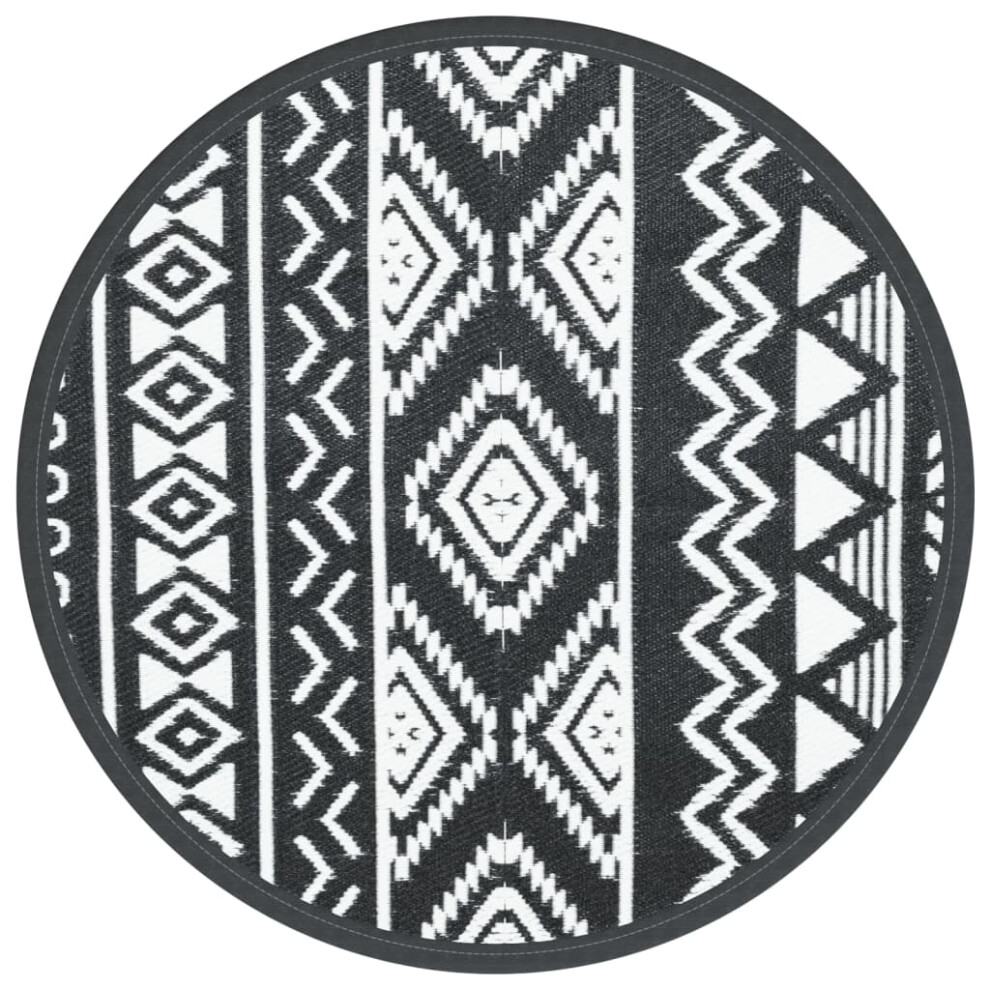 (black pattern, 160 cm) vidaXL Outdoor Carpet Garden Rug Carpet Patio Mat Area Rug Balcony Blanket PP