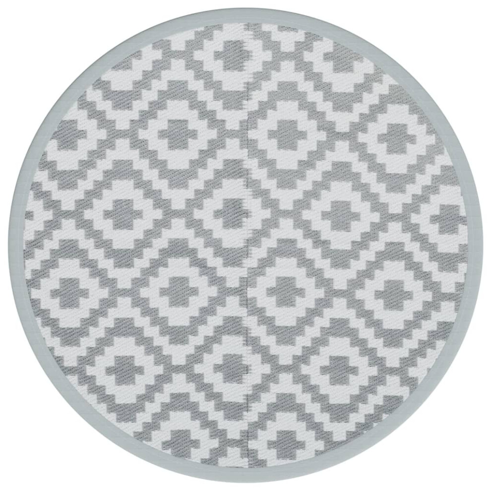 (white and light grey, 160 cm) vidaXL Outdoor Carpet Garden Rug Carpet Patio Mat Area Rug Balcony Blanket PP