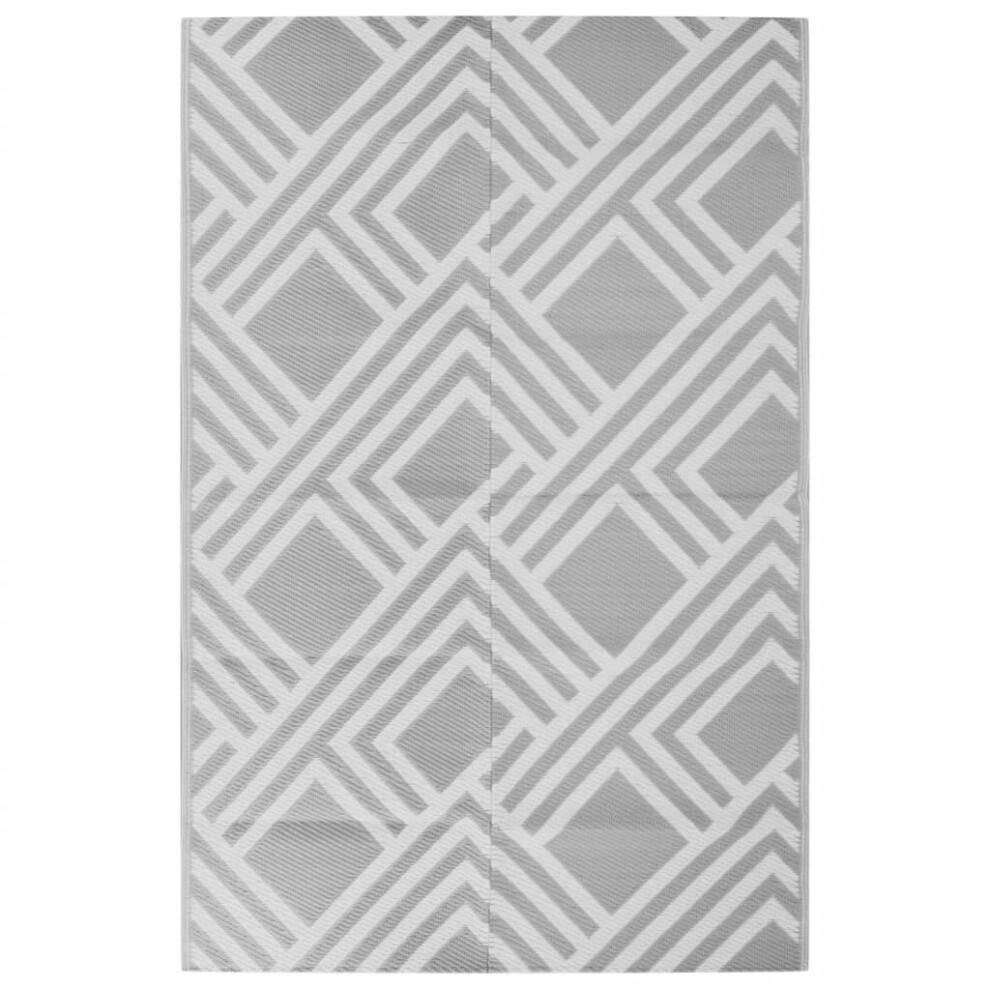 Vidaxl (Stripe 190 X 290 Cm) Outdoor Carpet Garden Rug Carpet Patio Mat Area Rug Balcony Blanket Pp Grey