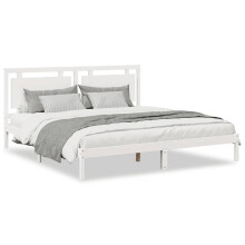 (white, 200 x 220 cm) vidaXL Bed Frame Wooden Platform Bed Bedstead Bedroom Bed Base Solid Wood