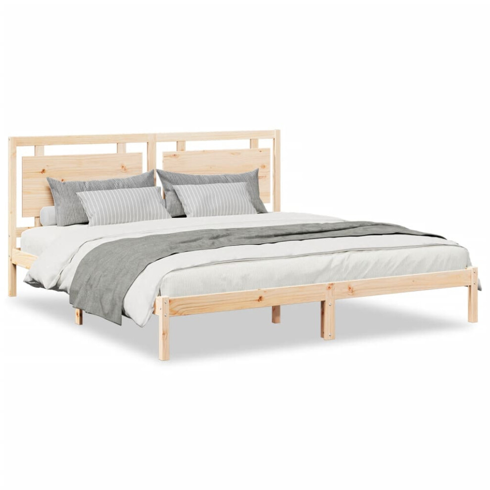 (natural, 200 x 210 cm) vidaXL Bed Frame Wooden Platform Bed Bedstead Bedroom Bed Base Solid Wood