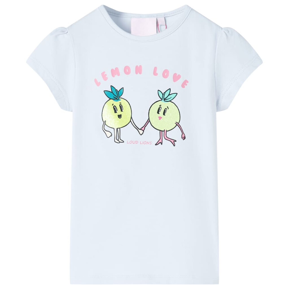 (140 (9-10y)) Kids' T-shirt Short Sleeves Children's T Shirt Tops Tee Cartoon Lemon Print