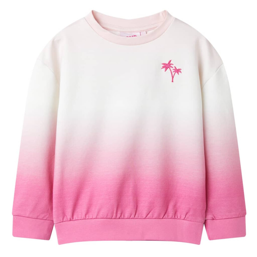 (128 (7-8y)) Kids' Sweatshirt Children's Long Sleeves Pullover Clothes Kids' Top Light Pink