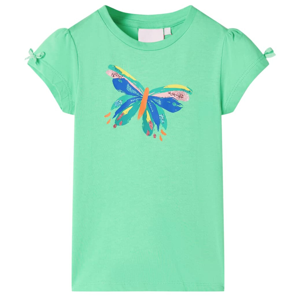 (green, 104 (3-4y)) Kids' T-shirt Short Sleeves Children's T Shirt Kids' Tops Tee Butterfly Design