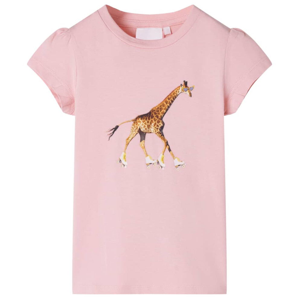 (pink, 140 (9-10y)) Kids' T-shirt Short Sleeves Children's T Shirt Tee Toddler Top Giraffe Print