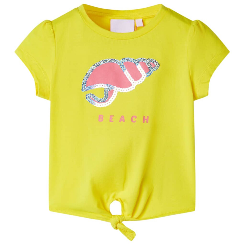 Vidaxl (, 128 (7-8Y)) Kids' T-Shirt Short Sleeves Children's Shirt Tee Kids' Top Clothes 140 Yellow