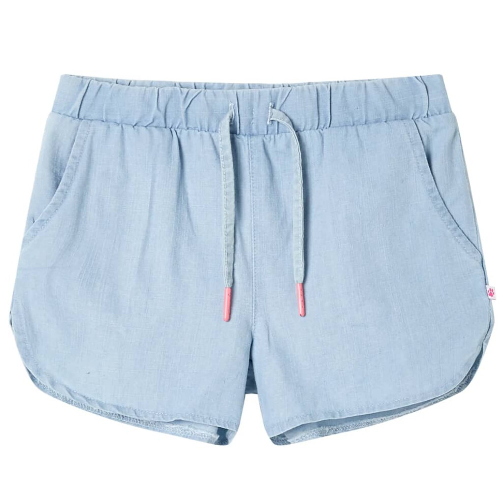 (light blue, 140 (9-10y)) Kids' Shorts School Casual Kids Elasticated Waistband Shorts Children's Pants