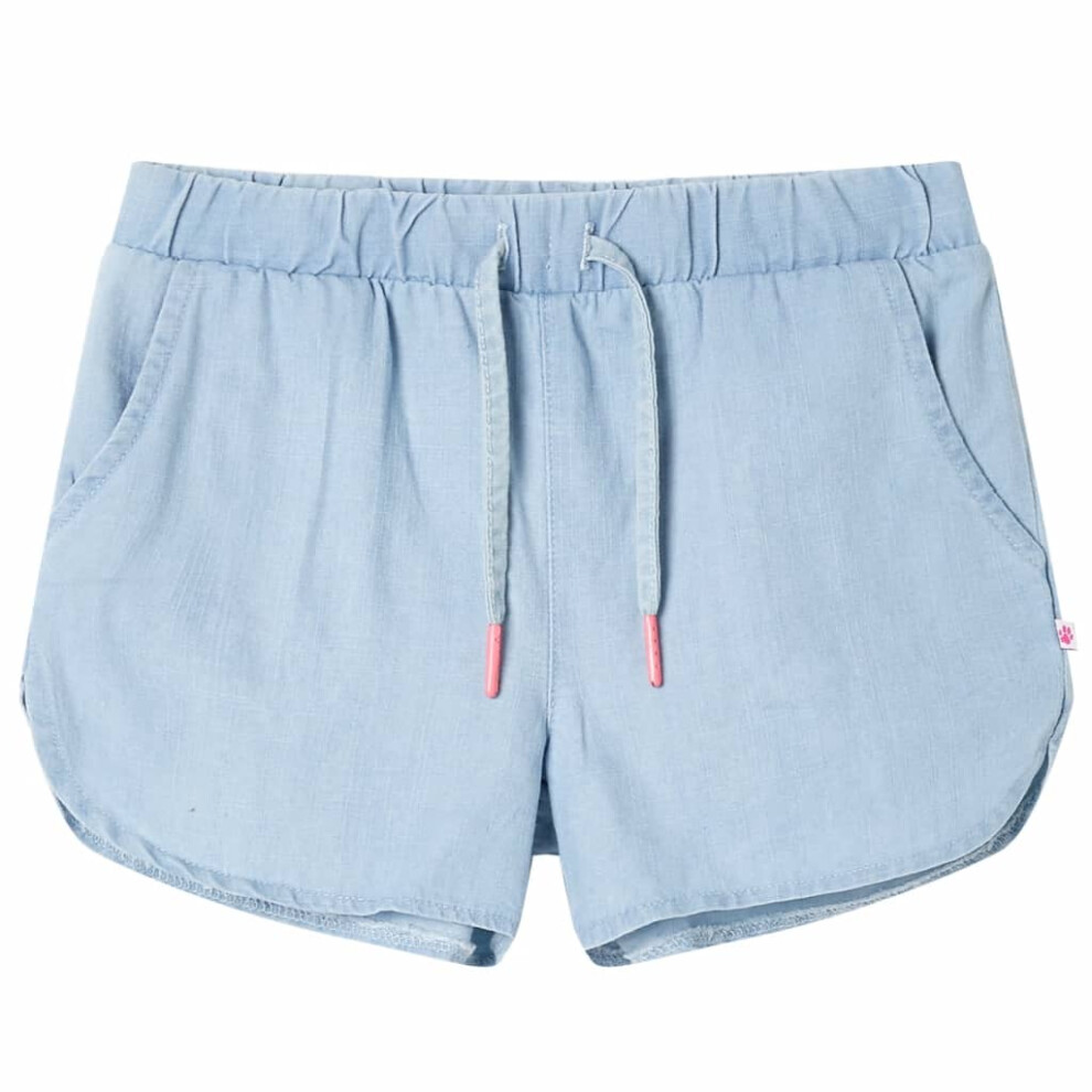 (light blue, 128 (7-8y)) Kids' Shorts School Casual Kids Elasticated Waistband Shorts Children's Pants