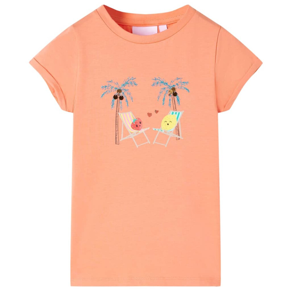 (peach, 92 (1.5-2y)) Kids' T-shirt Short Sleeves Children's T Shirt Tee Kids' Top Cartoon Design