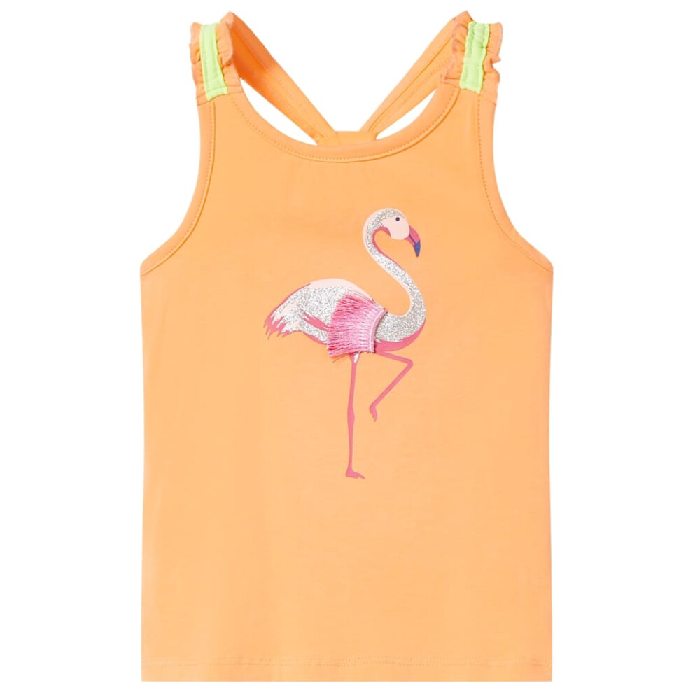 New Vidaxl Girls (, 104 (3-4Y)) Kids' Tank Top Sleeveless Children's Camisole Undershirt Vest Kids' Clothes Orange