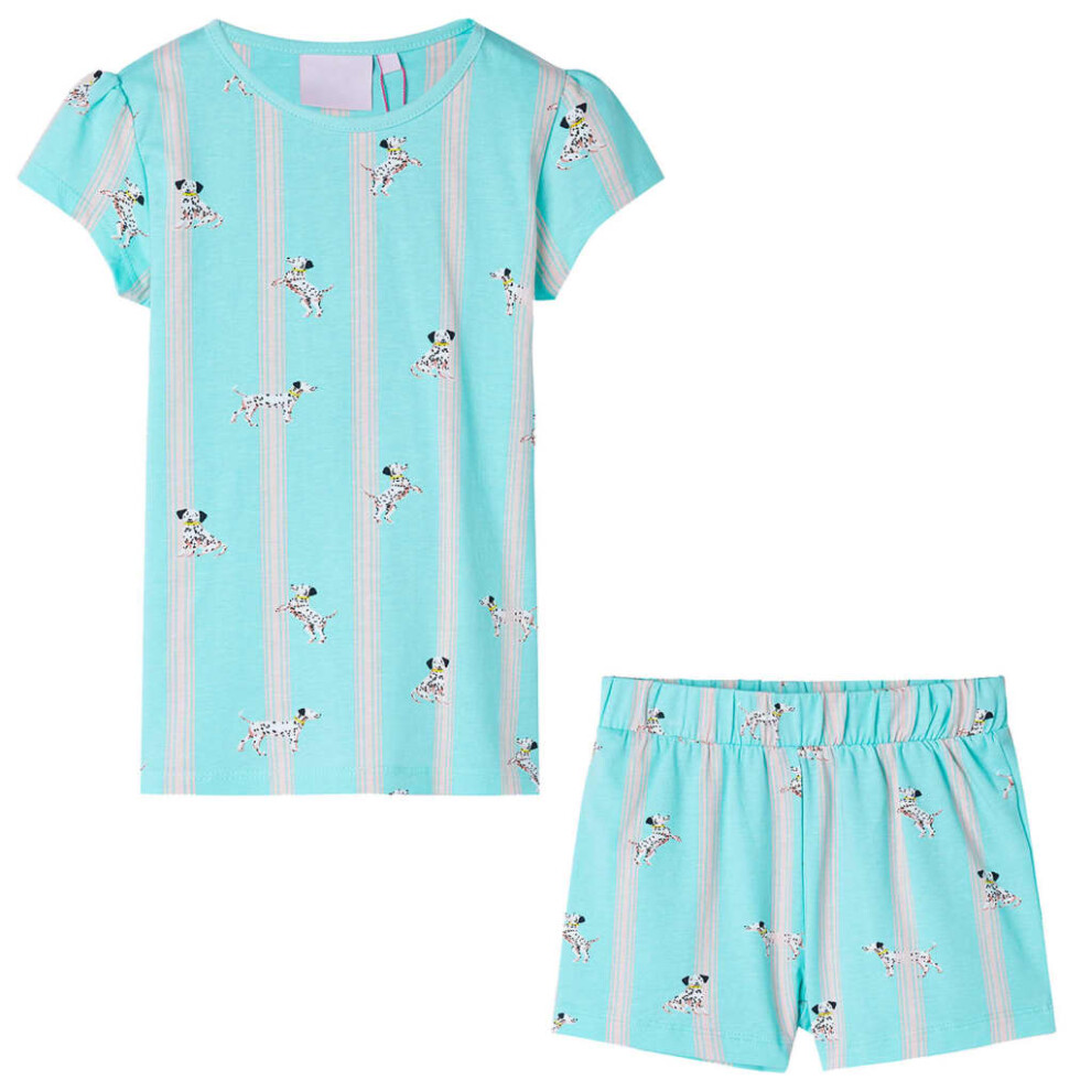 (104 (3-4y)) Kids' Pyjamas with Short Sleeves Children's Nightwear Kids Sleepwear Ecru