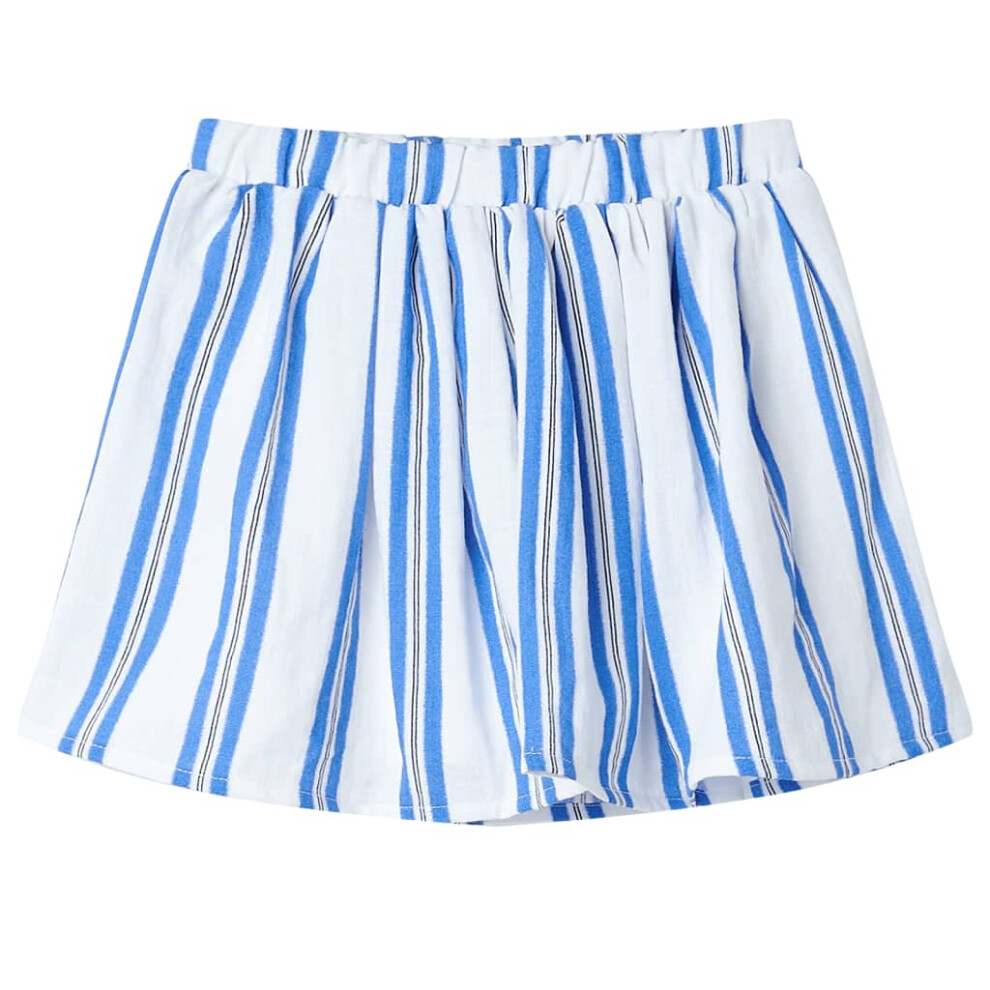 (140 (9-10y)) Kids' Skirt Children Skater Skirt Girls' Short Skirt Cobalt Blue and White