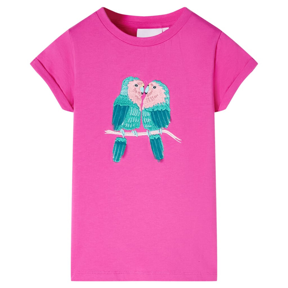 (pink, 92 (1.5-2y)) Kids' T-shirt Short Sleeves Tee Children's T Shirt Toddler Top Dark Pink 116