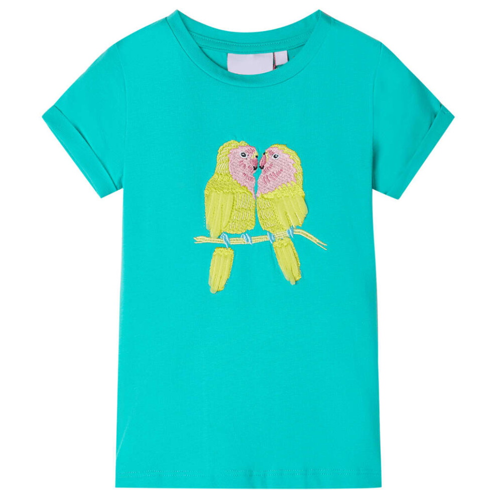 (mint, 128 (7-8y)) Kids' T-shirt Short Sleeves Tee Children's T Shirt Toddler Top Dark Pink 116