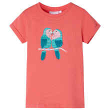 (coral, 116 (5-6y)) Kids' T-shirt Short Sleeves Tee Children's T Shirt Toddler Top Dark Pink 116