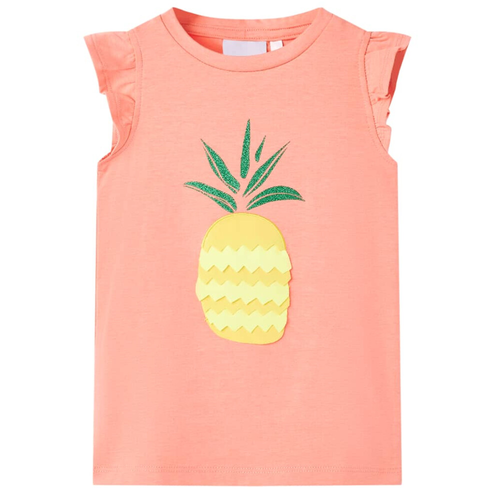 (coral, 140 (9-10y)) Kids' T-shirt Short Sleeves Tee Children T Shirt Toddler Top Neon Coral 92