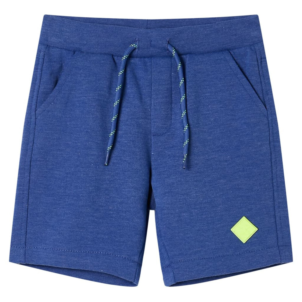 Vidaxl (, 128 (7-8Y)) Kids' Shorts With Drawstring Pants Elasticated Waist Shorts Melange 116 Blue