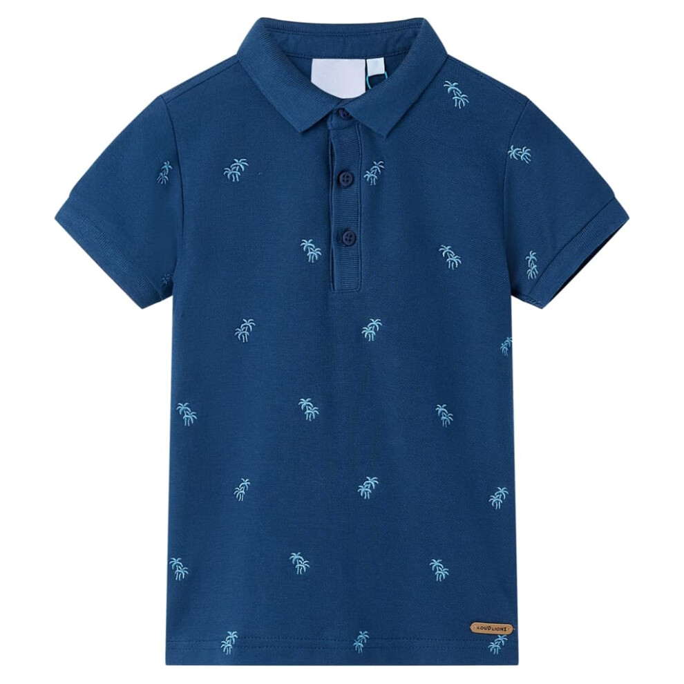 Vidaxl (Blue, 128 (7-8Y)) Kids' Polo Shirt School Casual T Shirts Plain Summer Tank Top Children Tees