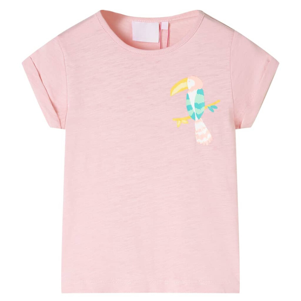 (92 (1.5-2y)) Kids' T-shirt Short Sleeves Tee Children's T Shirt Toddler Top Light Pink 140