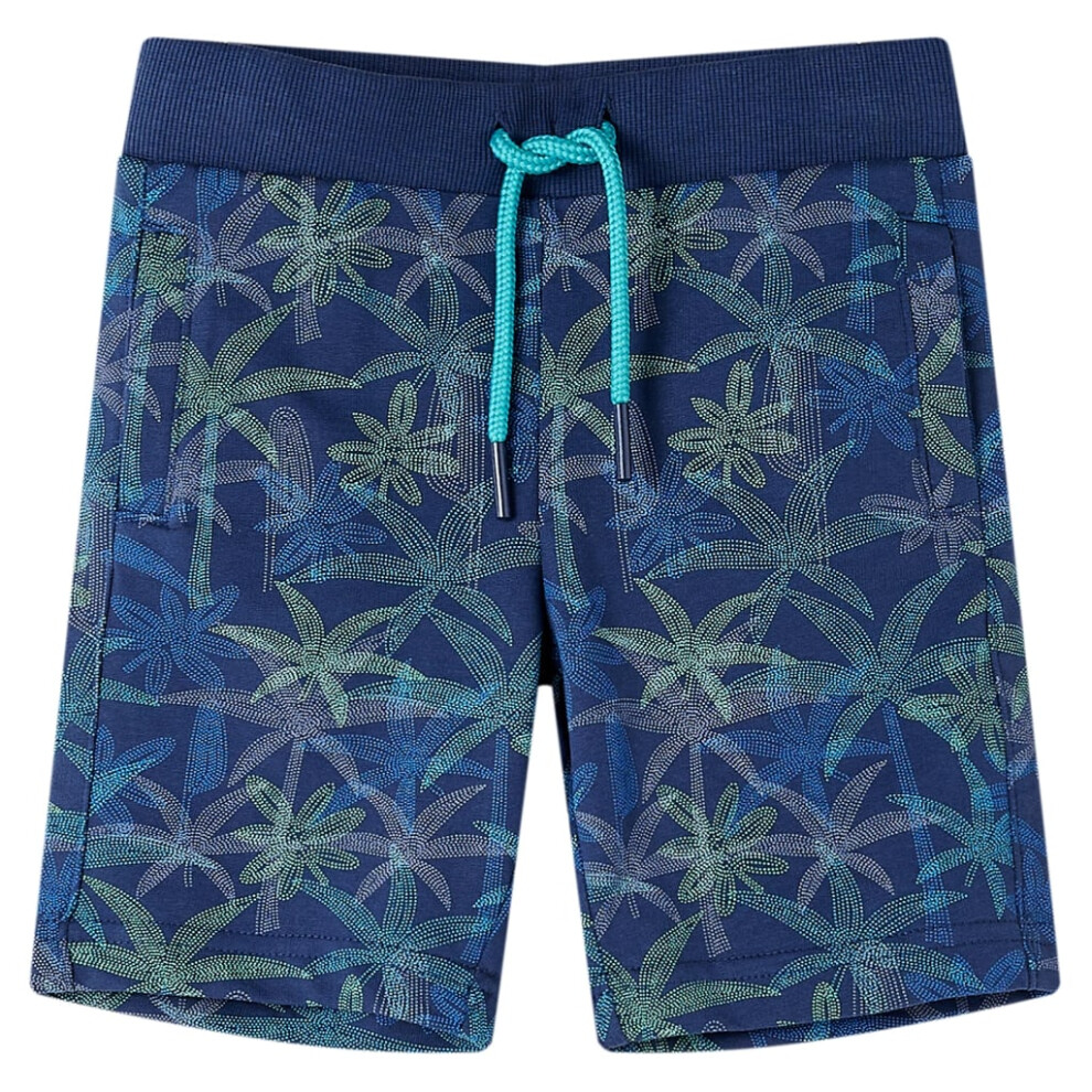 Vidaxl (128 (7-8Y)) Kids' Shorts With Drawstring Children's Pants Elasticated Waist Shorts Navy