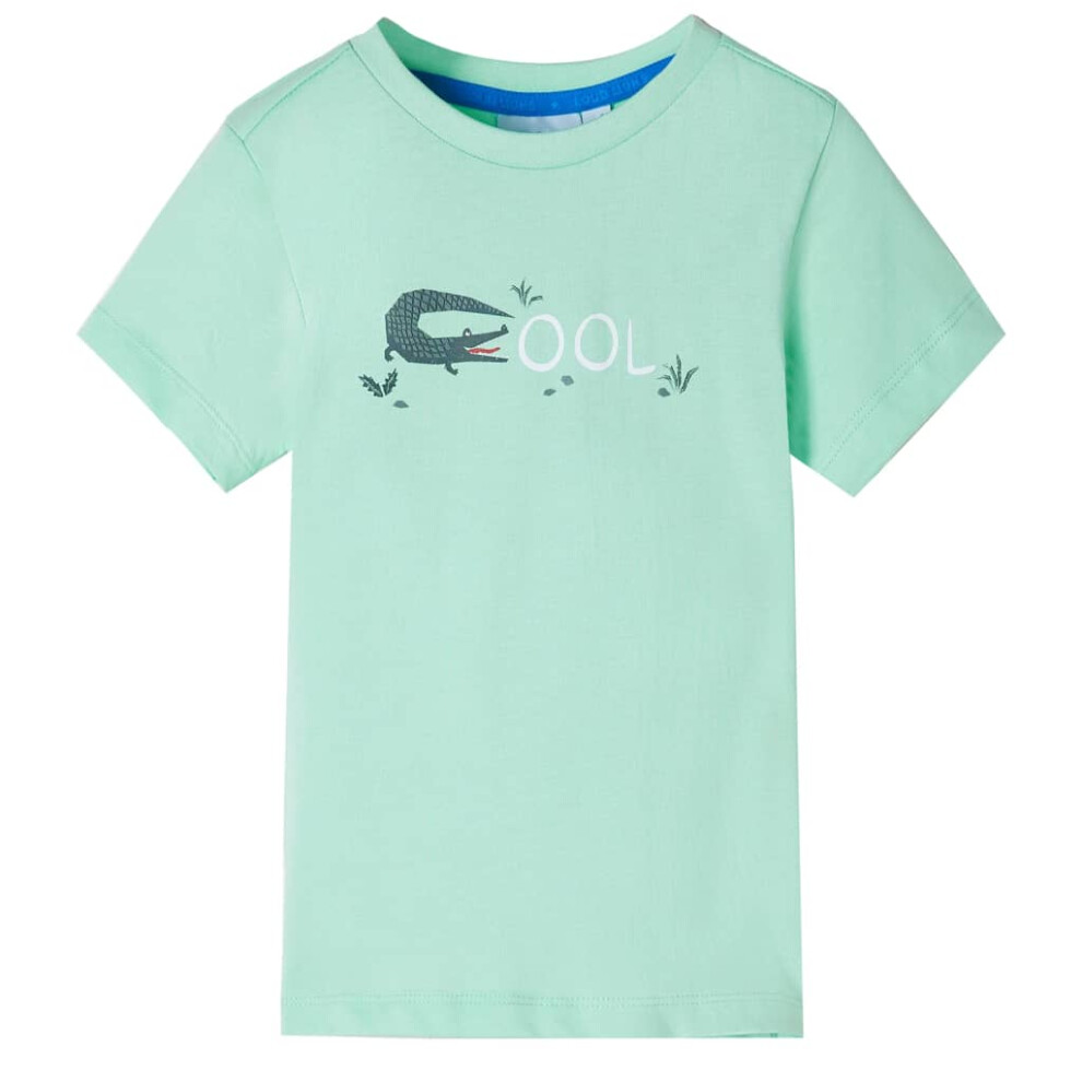 (green, 104 (3-4y)) Kids' T-shirt with Short Sleeves Children's T Shirt Tee Top Crocodile Design