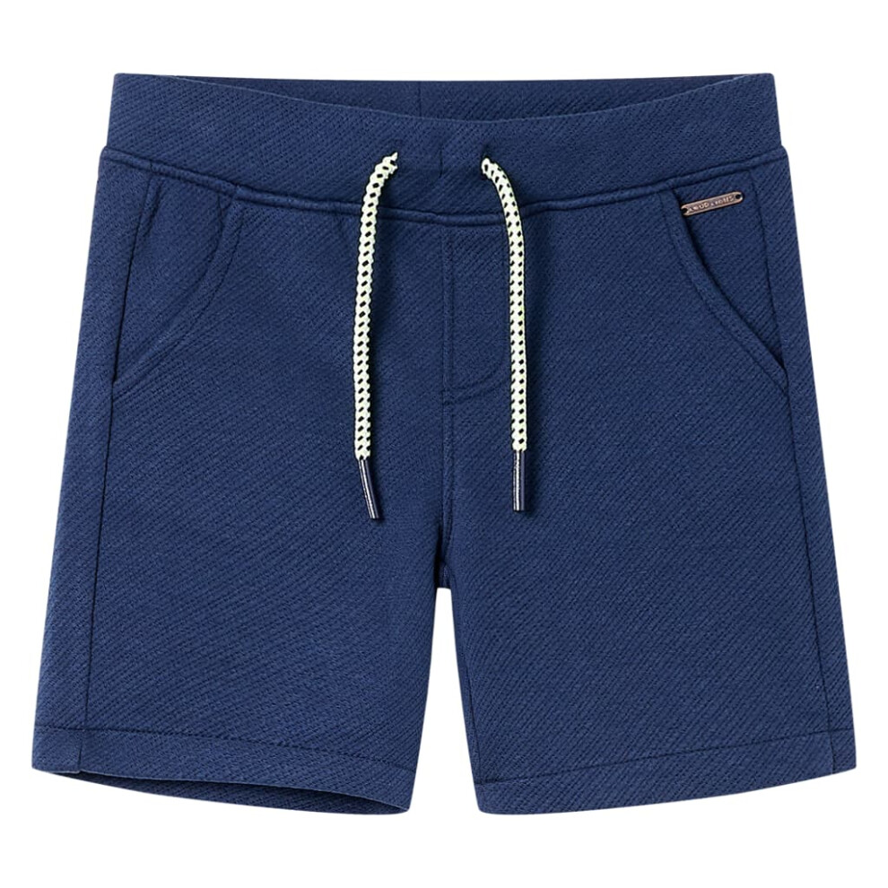 (92 (1.5-2y)) Kids' Shorts with Drawstring Children Pants Elasticated Waist Shorts Dark Blue